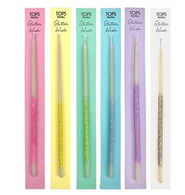 Glitter Wish 6" Beeswax Candles - Multi-Color