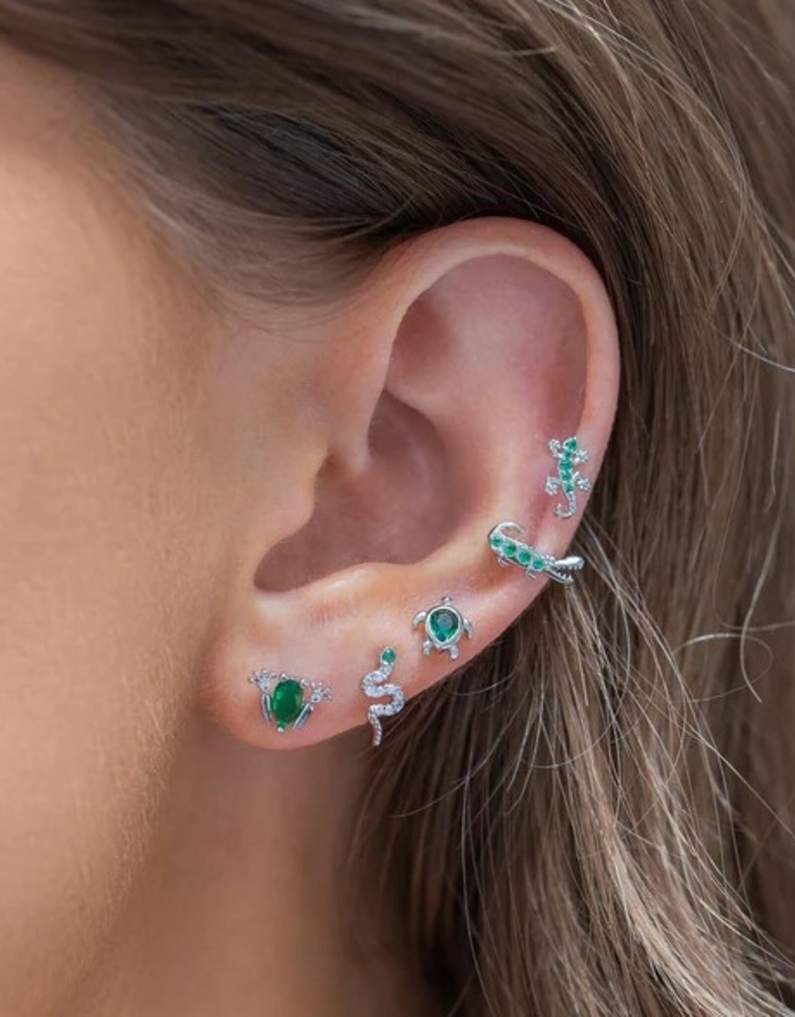 *Emerald Rainforest Stud set - silver