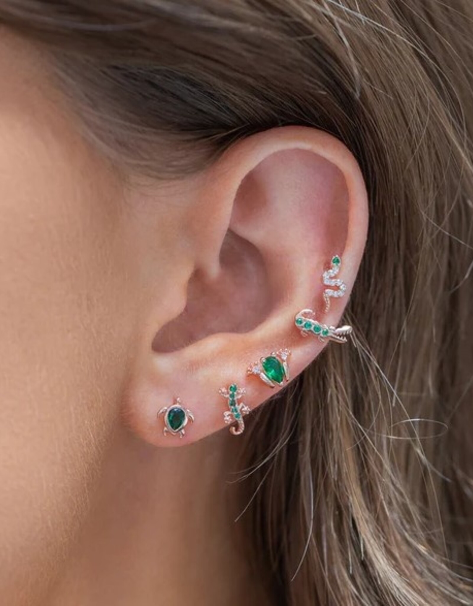 *Emerald Rainforest Stud set - silver