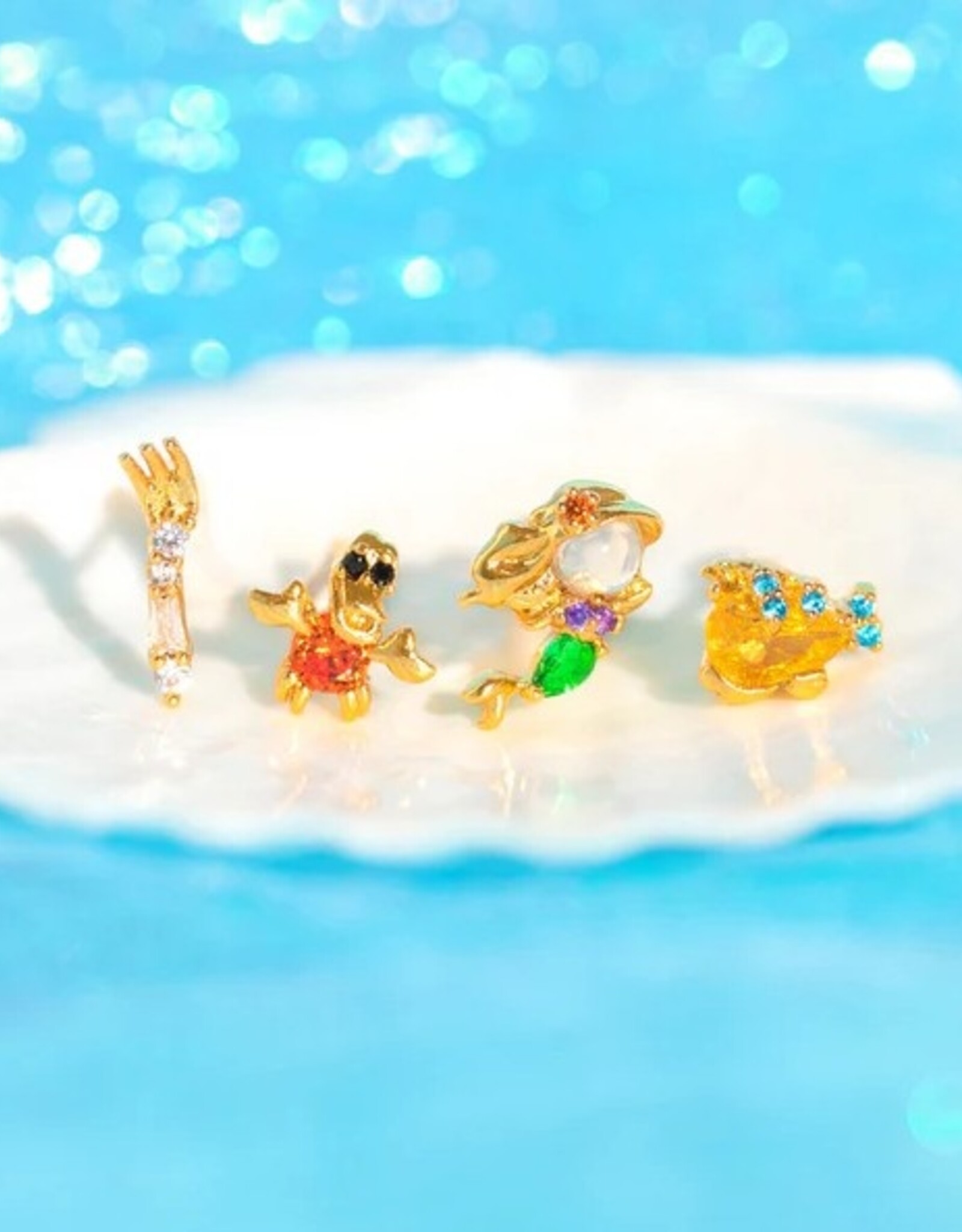 *Little Mermaid earring set - gold