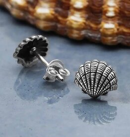 *Seashell Post Earrings | Silver