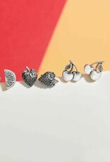 *Strawberry Post Earrings | Silver