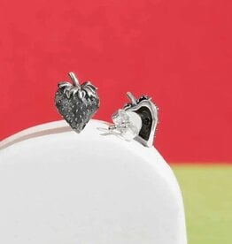 *Strawberry Post Earrings | Silver