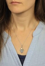 *Mountain Necklace With Bronze Sun | Silver | 18"