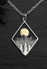 *Mountain Necklace With Bronze Sun | Silver | 18"