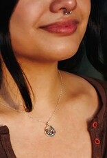 Mushroom & Snail Necklace | Silver