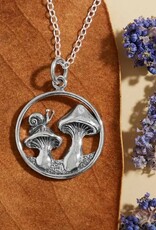 Mushroom & Snail Necklace | Silver