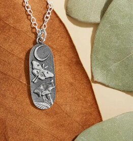 *Luna Moth & Moon Flower Necklace | Silver