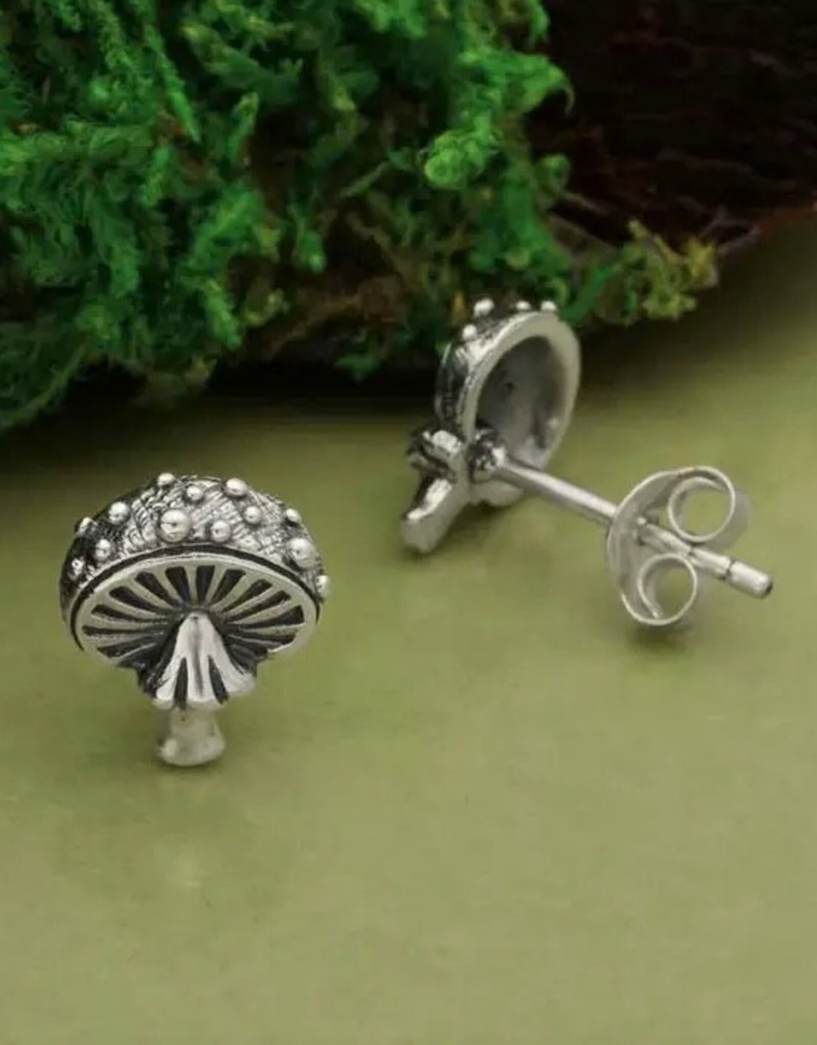 *Argaric Mushroom Post Earrings | Silver