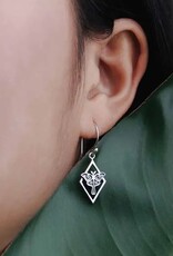 *Luna Moth Geometric Dangle Earrings | Silver
