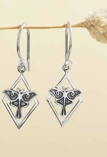 *Luna Moth Geometric Dangle Earrings | Silver