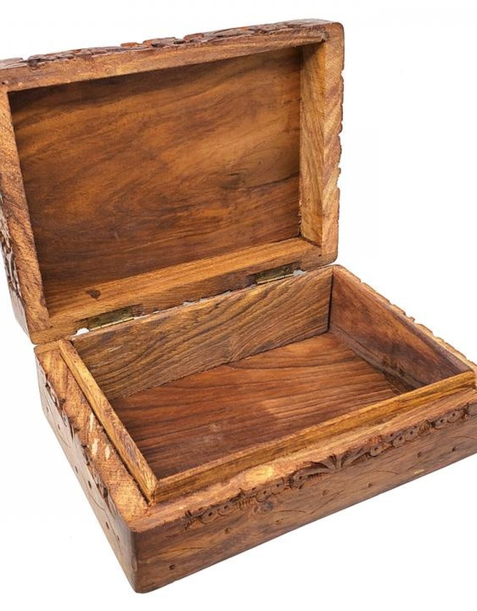 Wood Box - Tree of Life Carved 5x7"