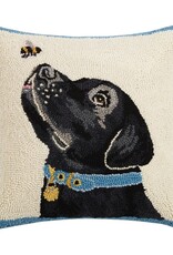 Black Labrador Dog with Bee Hook Pillow - Mary Lake Thompson