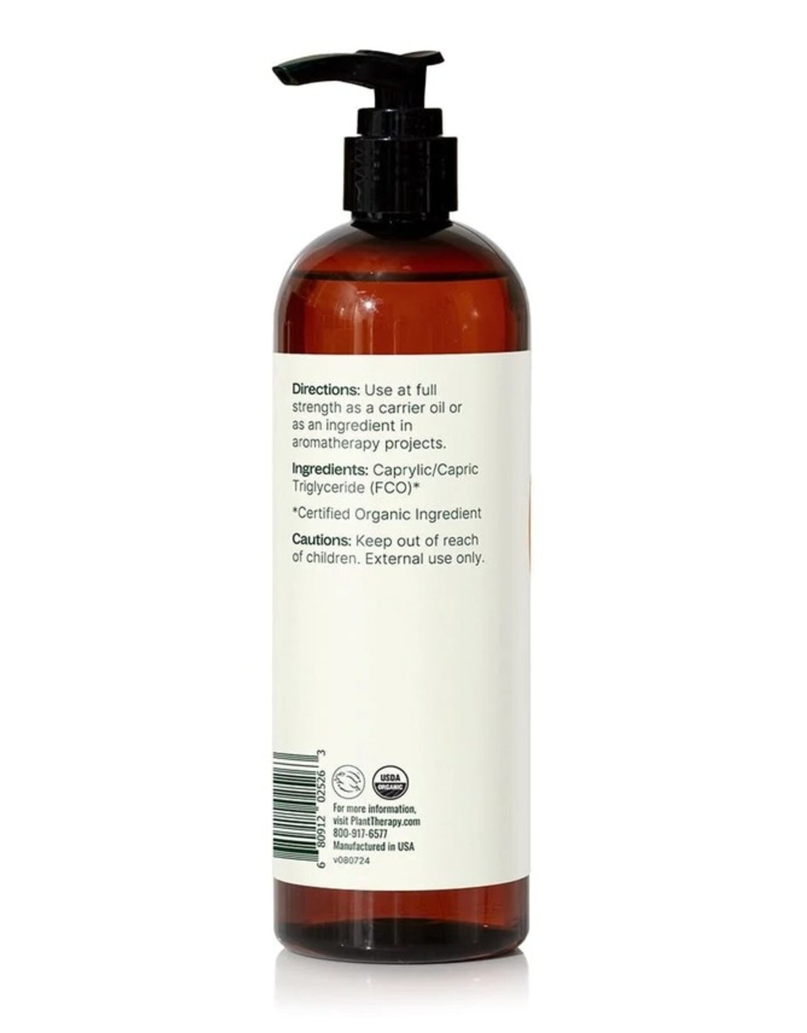 Organic Fractionated Coconut Carrier Oil 16 oz
