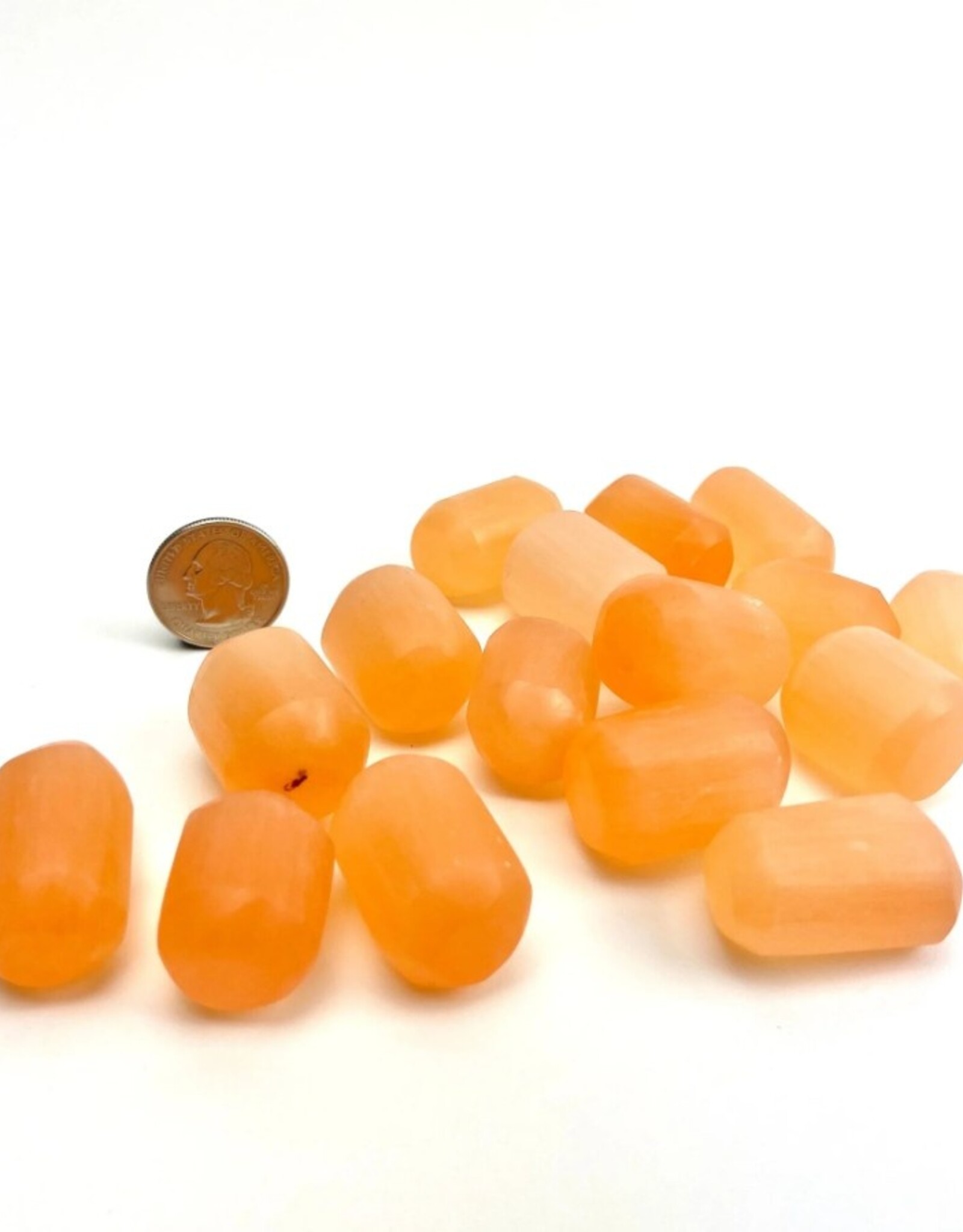 Peach Selenite Tumbled | 15-30MM | Morocco