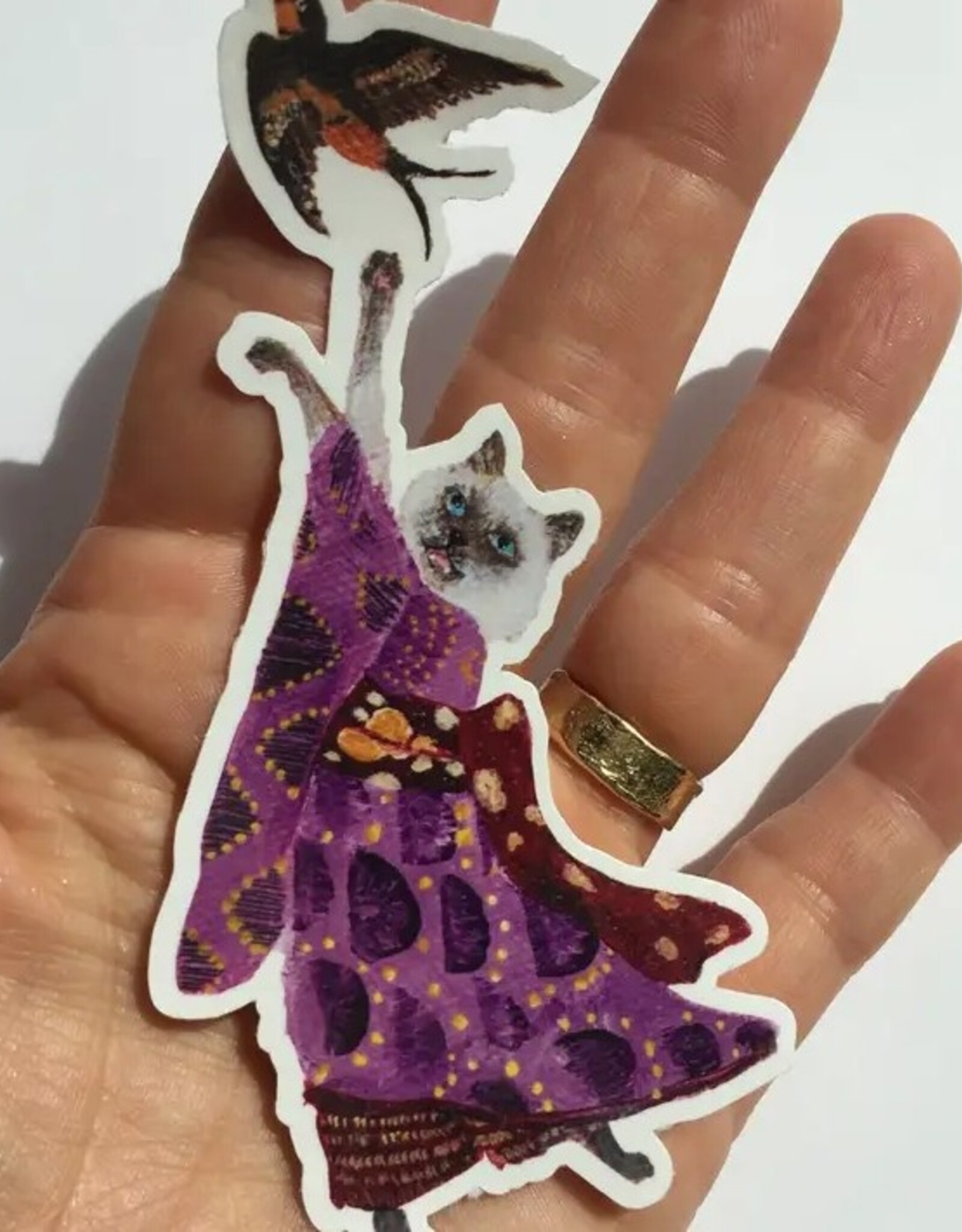 Geisha Cat  Die Cut Vinyl Sticker