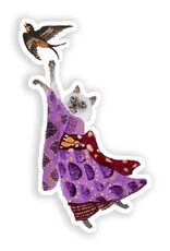 Geisha Cat  Die Cut Vinyl Sticker