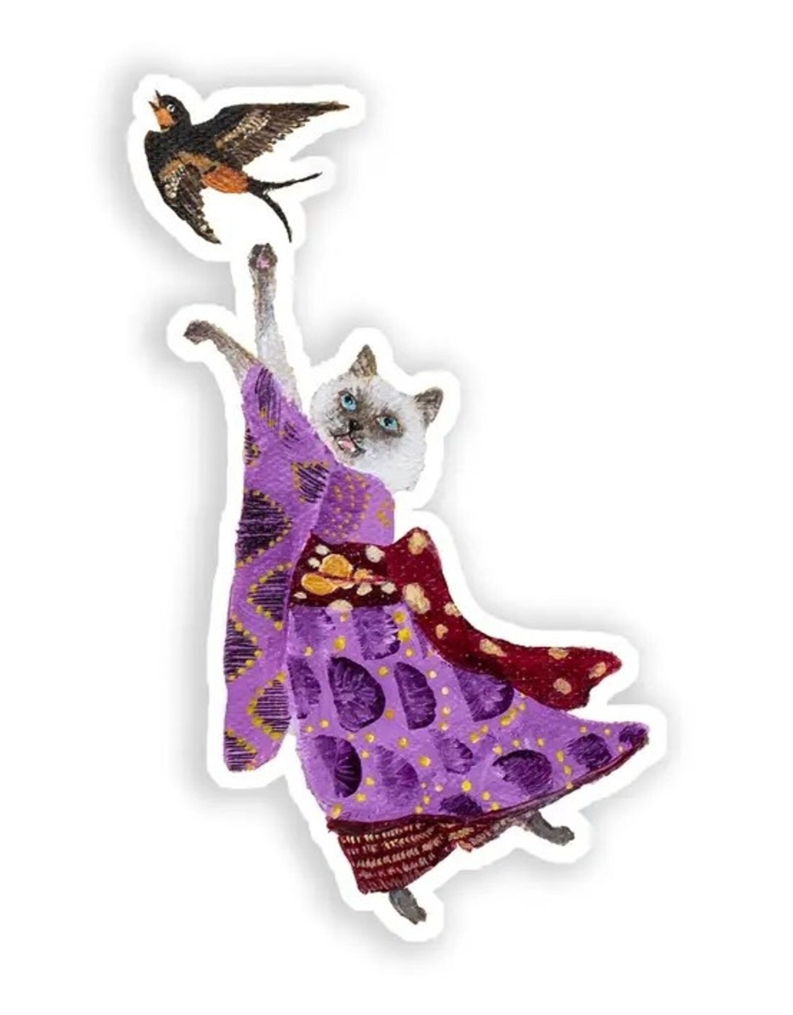 Geisha Cat  Die Cut Vinyl Sticker