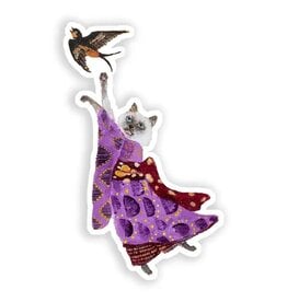 Geisha Cat  Die Cut Vinyl Sticker