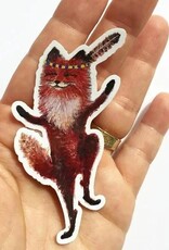 Dancing Fox Sticker Die Cut Vinyl Sticker