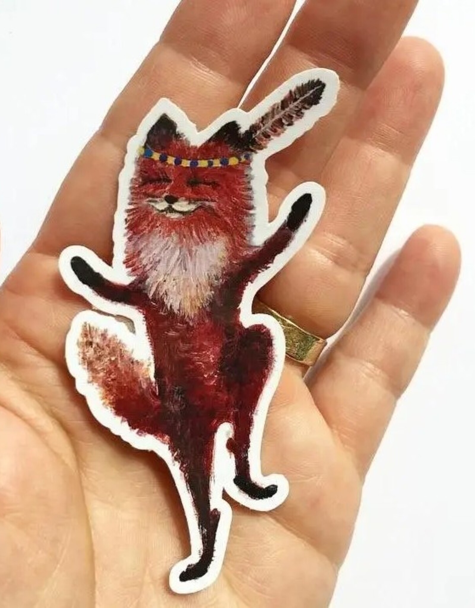 Dancing Fox Sticker Die Cut Vinyl Sticker
