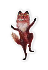 Dancing Fox Sticker Die Cut Vinyl Sticker