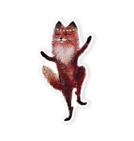 Dancing Fox Sticker Die Cut Vinyl Sticker