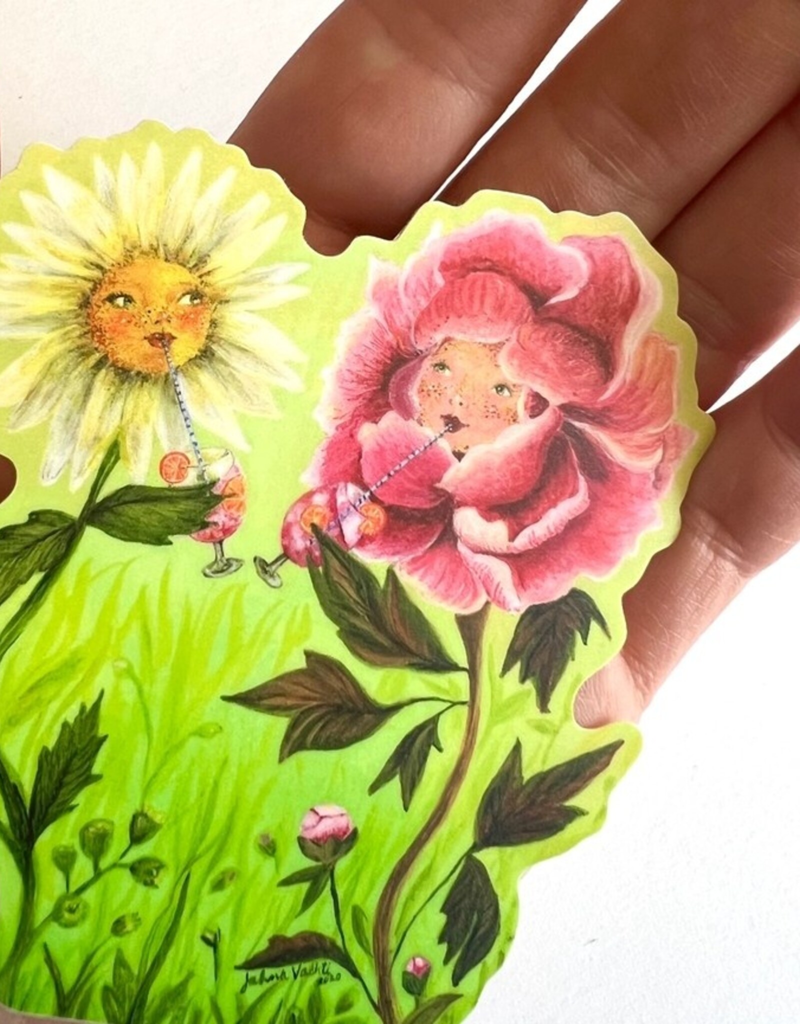 Happy Hour Flowers Die Cut Vinyl Sticker