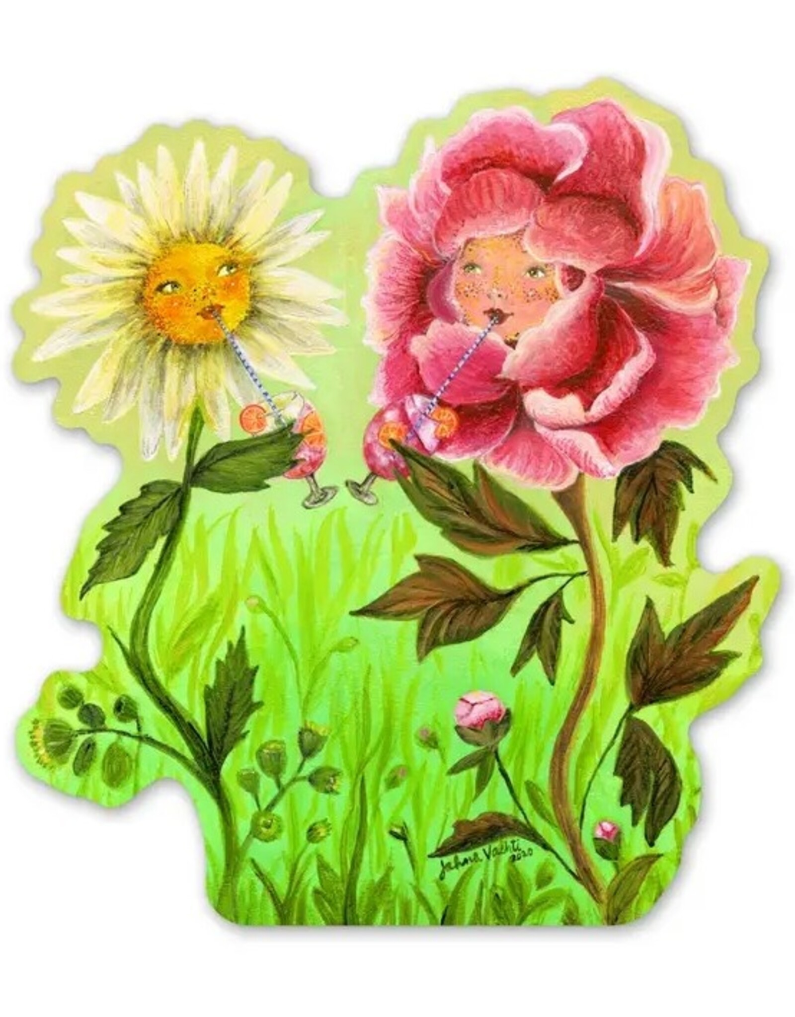 Happy Hour Flowers Die Cut Vinyl Sticker