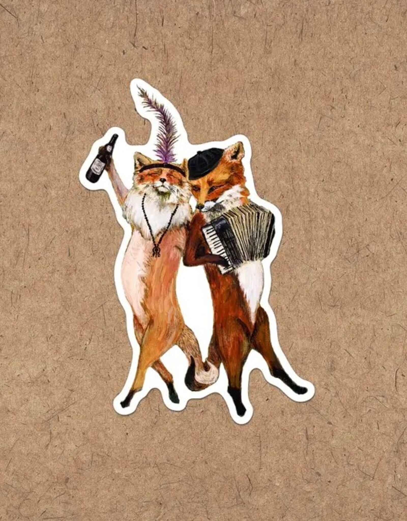 French Foxes Die Cut Vinyl Sticker