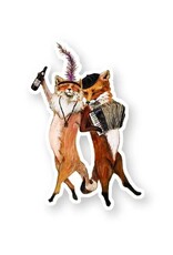 French Foxes Die Cut Vinyl Sticker