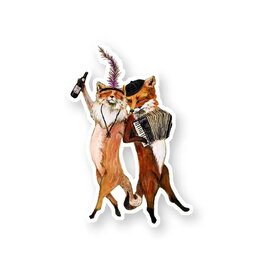 French Foxes Die Cut Vinyl Sticker