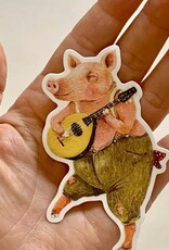 Clarence the Pig Die Cut Vinyl Sticker
