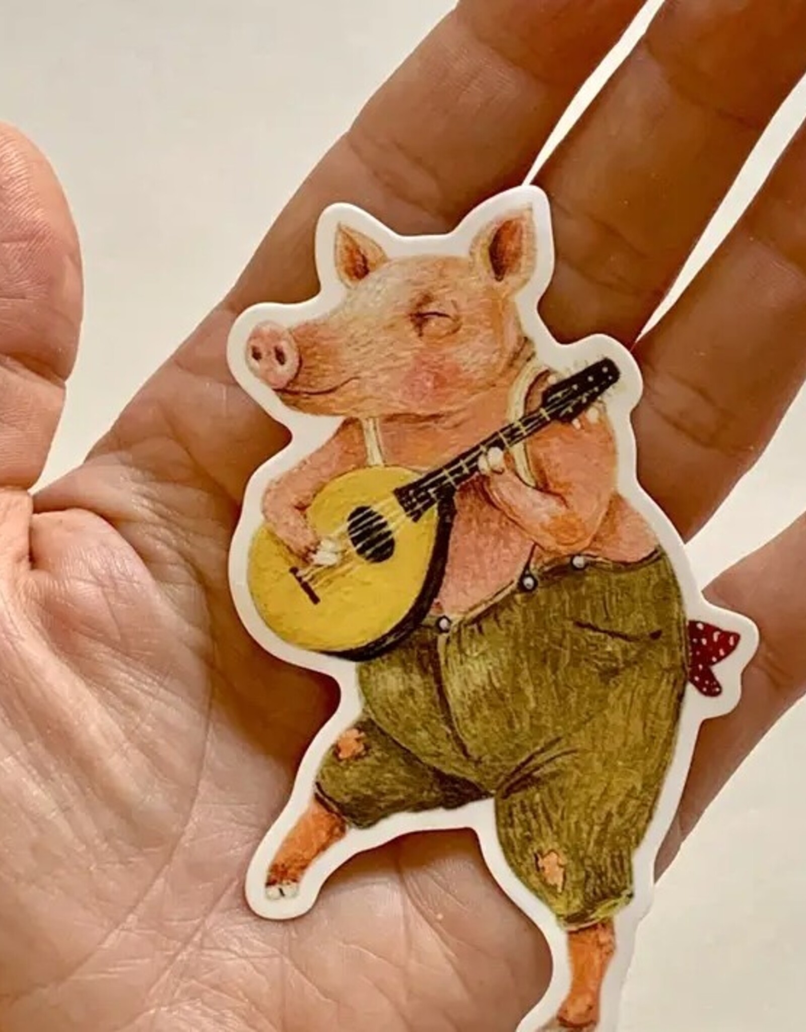 Clarence the Pig Die Cut Vinyl Sticker