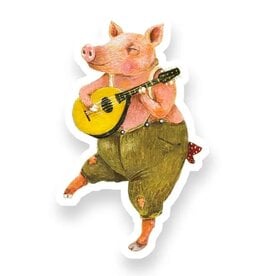 Clarence the Pig Die Cut Vinyl Sticker