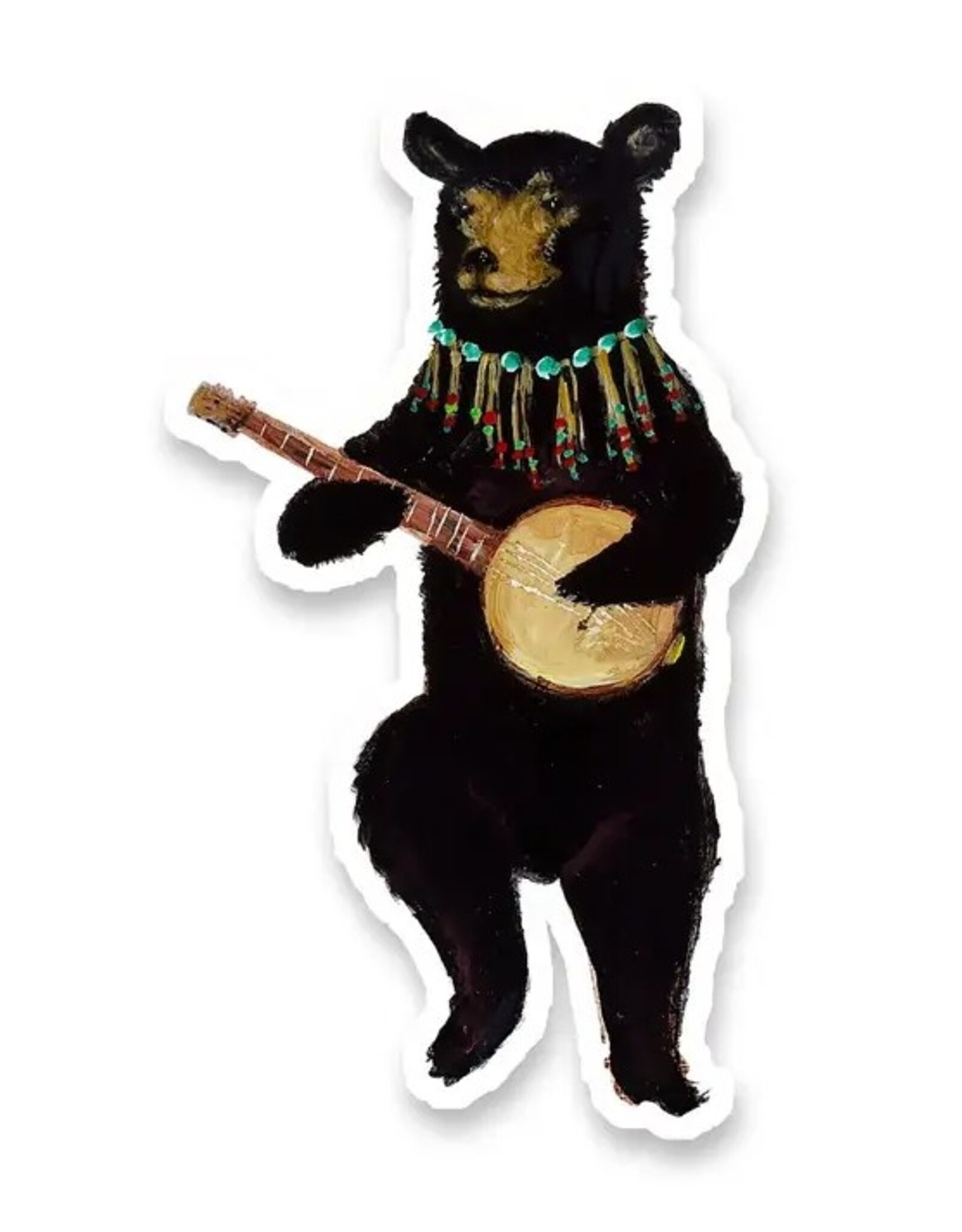 Banjo Bear Die Cut Vinyl Sticker