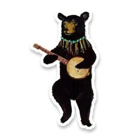 Banjo Bear Die Cut Vinyl Sticker