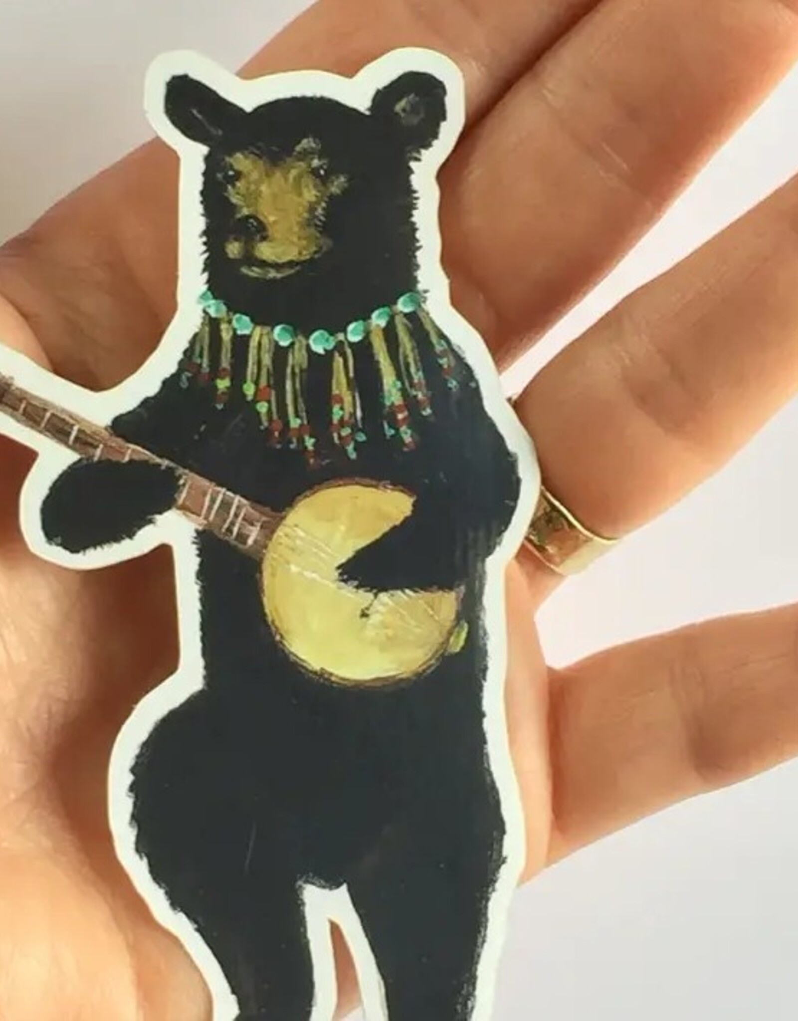 Banjo Bear Die Cut Vinyl Sticker