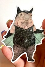 Hippo Halloween  Die Cut Vinyl Glitter Sticker