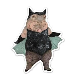 Hippo Halloween  Die Cut Vinyl Glitter Sticker
