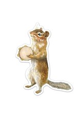 Tambourine Chipmunk Die Cut Vinyl Sticker