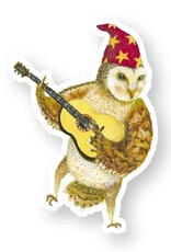 Guitar Owl Die Cut Vinyl Sticker