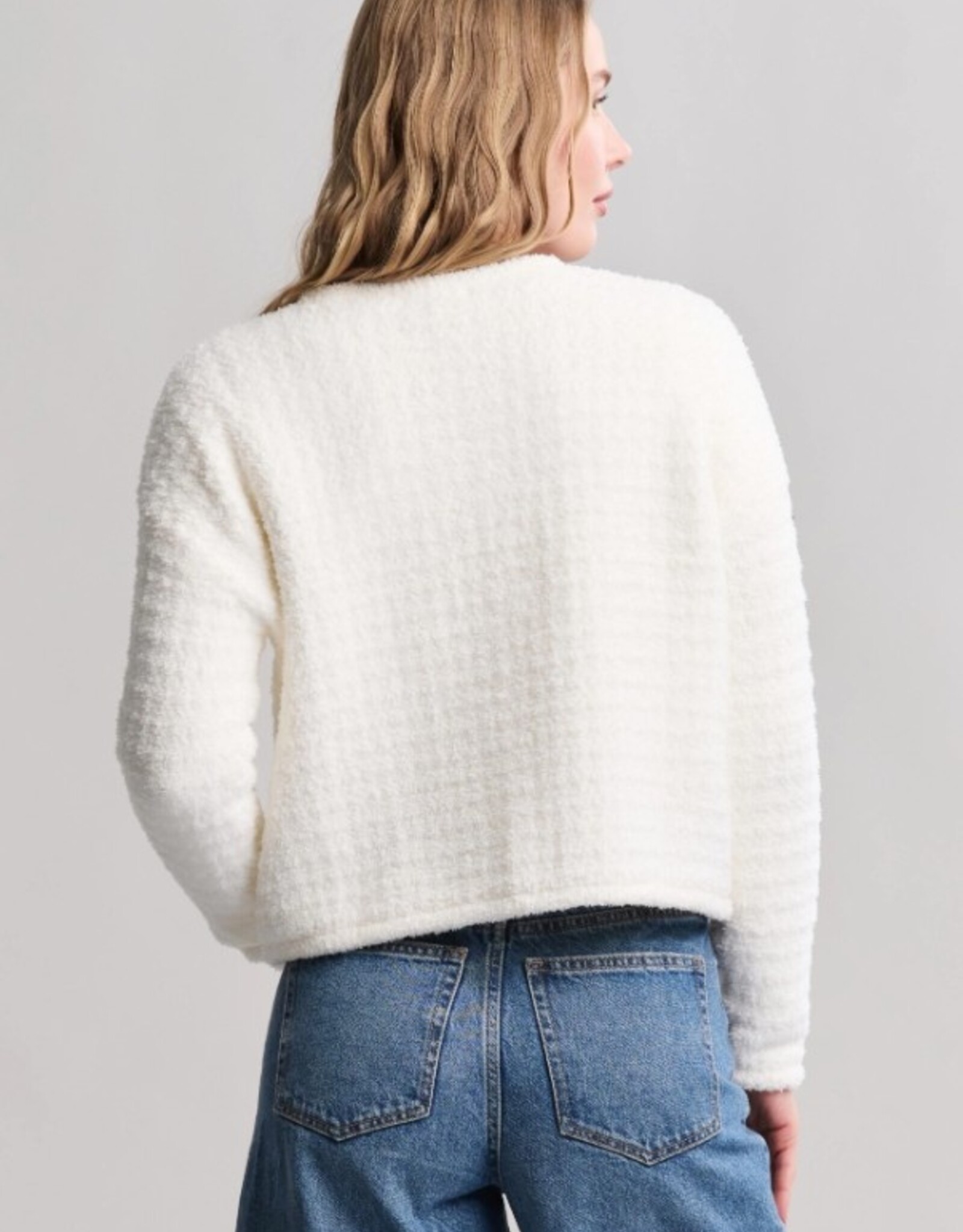 CozyChic Textured Button Front Cardigan