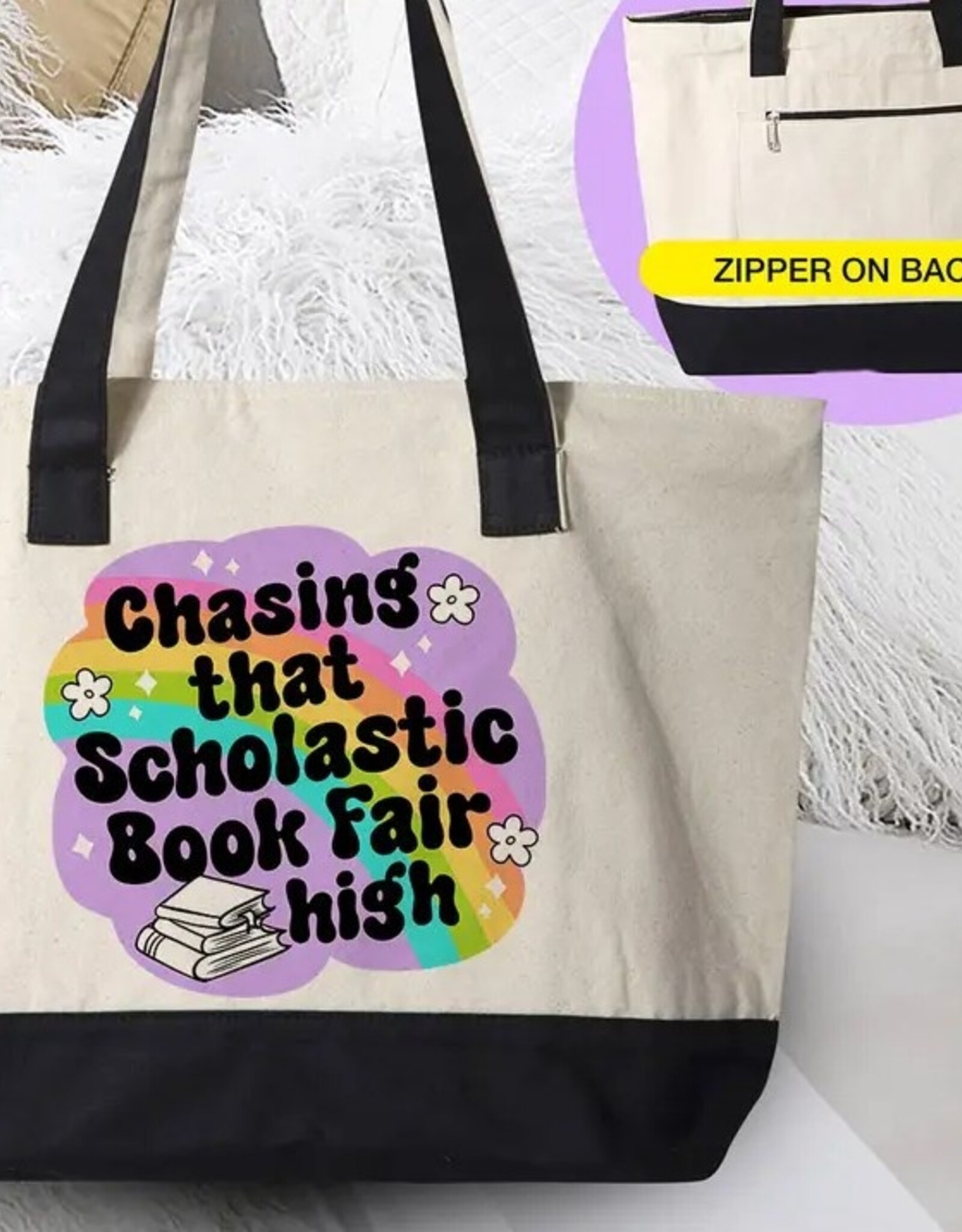 Chasing That Scholastic Book Fair High - Book Tote Bag