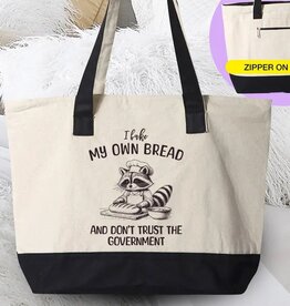 I Bake Bread & Don't Trust Government - Funny Raccoon Tote I Bake Bread & Don't Trust Government - Funny Raccoon Tote