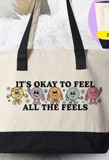 It's Okay To Feel All the Feels - Self Love Canvas Tote