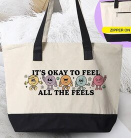 It's Okay To Feel All the Feels - Self Love Canvas Tote