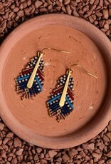 Beaded Handwoven Gilded Feather Earrings |