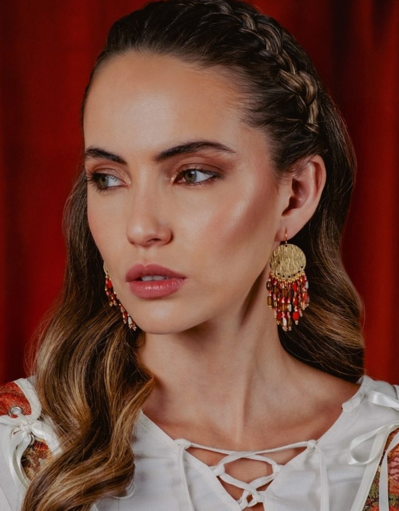 Beaded Handwoven Chandelier Earrings |