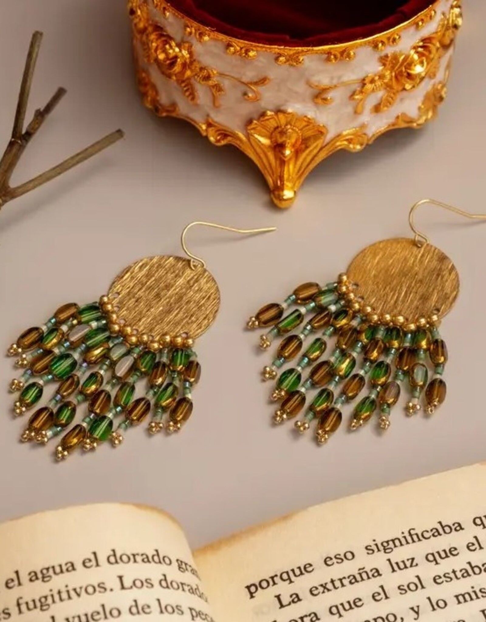 Beaded Handwoven Chandelier Earrings |
